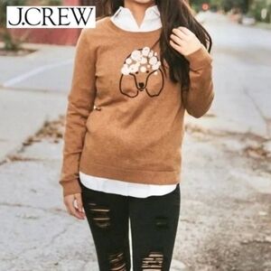 🆕️ J. Crew Poodle Dog Embroidery Sweater. NWT